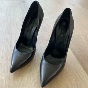 Casadei black metallic stiletto pumps